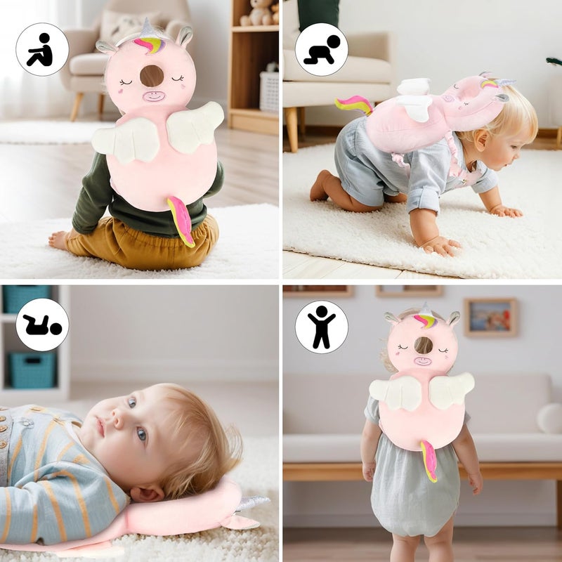 NICE CHOICE Baby Head Back Protector Backpack Toddler Safety Protector Cushion Pad Soft, Adjustable and Lightweight Design for Safe Walking and Crawling Toddlers Girls and Boys(Unicorn) - Image 2